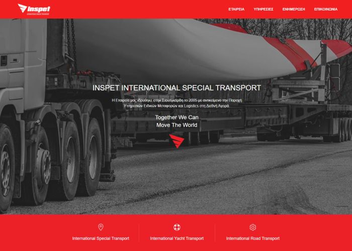 Website for Inspet International Special Transport