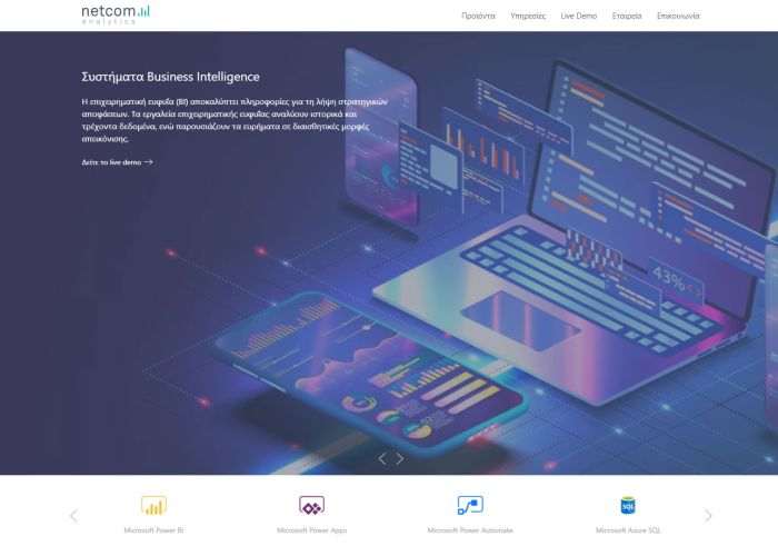 Starten Website for Netcom Analytics